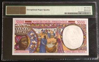 Central African States 1999,  UNC Banknote 5000 Francs P304Fe,  PMG 67 EPQ 2