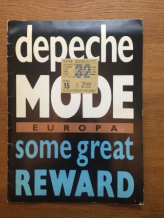 Vintage Depeche Mode Some Great Reward Tour Programme 1984 Ticket Stub