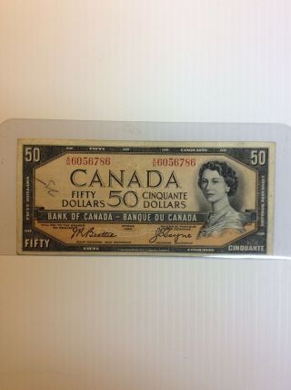 1954 Canadian $50.  00 Bank Note