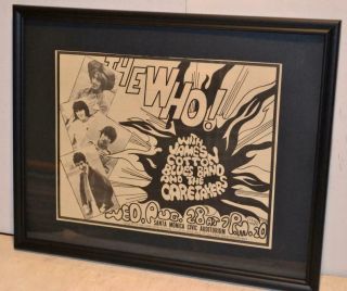 The Who 1968 Santa Monica Civic Rare Framed Concert Ad James Cotton