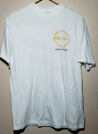 Rare Vintage Bon Jovi " The Syndicate Was Here " Tour 1989 White T - Shirt Xl