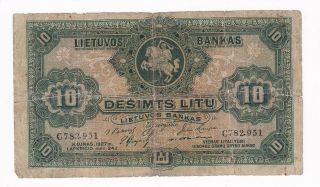 Lithuania 10 Litu 1927 P 23a F (29536)