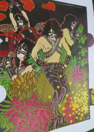 Vtg 1978 Kiss Solo Album Peter Criss Poster Autographed By Peter Criss