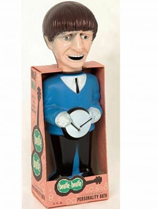 2 Beatles Soaky Bubble Bath Colgate - Palmalove Paul /ringo Figures Display Doll