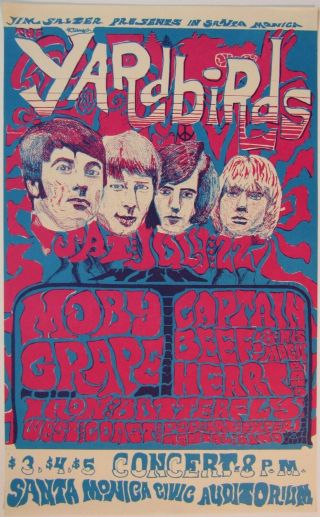 Jim Salzer Presents The Yardbirds / Moby Grape In Sb (2nd Printing) Poster