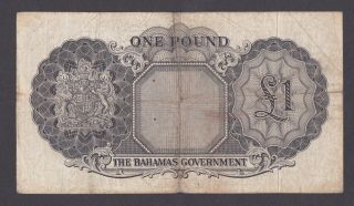 Bahamas 1 Pound ND 1953 P 15b Series A/3 Circulated Banknote Queen Elizabeth 2