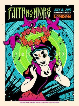 Faith No More London 2012 Silkscreened Poster By Justin Kamerer - Mike Patton