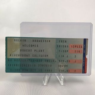 Robert Plant Riverfront Coliseum Oh Concert Ticket Stub Rare Vintage Oct 10 1988