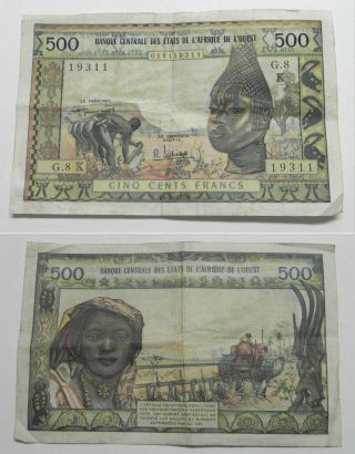 1959 West African States 500 Francs Note Bill,  Vf/xf,  19311
