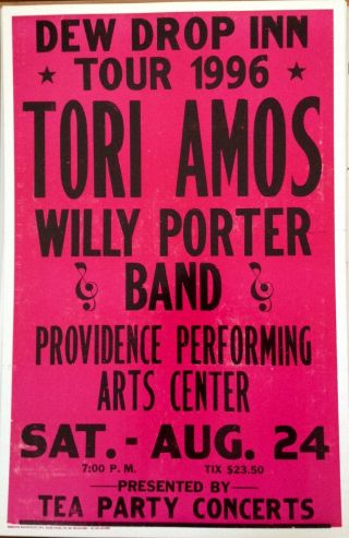 Tori Amos Dew Drop Inn Letterpress Tour Poster Ppac Providence 1996 100