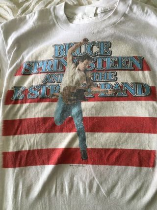 Vintage Bruce Springsteen Born In The Usa 1984 Concert T - Shirt - Size L