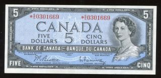 1954 Bank Of Canada $5 Replacement Note - S/n: S/s0301669