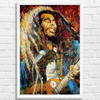 Bob Marley True Colors Stephen Fishwick Framed Art Print Poster Picture 91x61cm