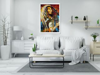 Bob Marley True Colors Stephen Fishwick Framed Art Print Poster Picture 91x61cm 2