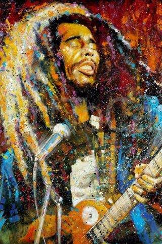Bob Marley True Colors Stephen Fishwick Framed Art Print Poster Picture 91x61cm 3