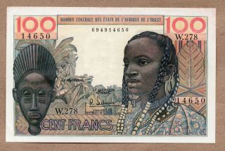 West African States - 100 Francs - Nd1959 - P2b - Au/uncirculated