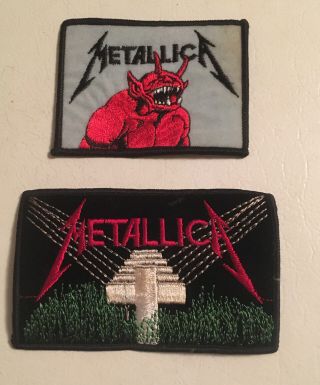 Metallica Master Of Puppets Patch Vintage 1980’s Rare Cross & Kill Em All Patch