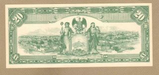MEXICO: 20 Pesos Banknote,  (UNC),  P - S1046,  1915, 2