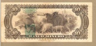 MEXICO: 10 Pesos Banknote,  (VF),  P - S164Ac,  01.  08.  1914, 2