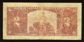 1937 Bank of Canada $2 Banknote BC - 22a - S/N: B/B1811378 2