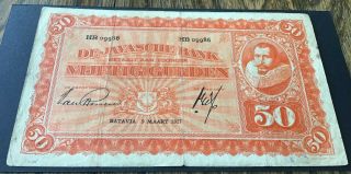 Netherlands Indies - 50 Gulden 9.  3.  1927 (hb09986) P 72 Circulated Fine