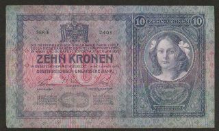 1904 Austria 10 Kronen Note