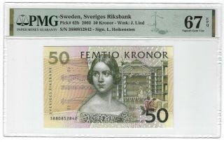 P - 62b 2003 50 Kronor,  Sweden,  Sveriges Riksbank,  Pmg 67epq Gem