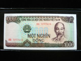Vietnam 1000 Dong 1987 P102 Viet Nam Cu 15 Bank Currency Banknote Money