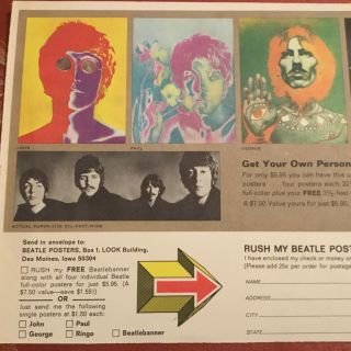 THE BEATLES RICHARD AVEDON 1967 ADVERTISEMENT PSYCHEDELIC POSTERS 3