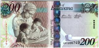 Botswana 200 Pula 2012 Unc Banknote - K172