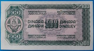 Yugoslavia ; 100 dinara 1944,  P - 53b (Yugosl.  print),  AUNC/UNC, 2