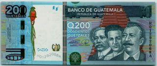 Guatemala 200 Quetzales 2009 (18.  2.  2009) Unc P - 120 Banknote