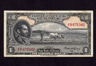 Ethiopia 1 Dollar 1945 P - 12c Vf,