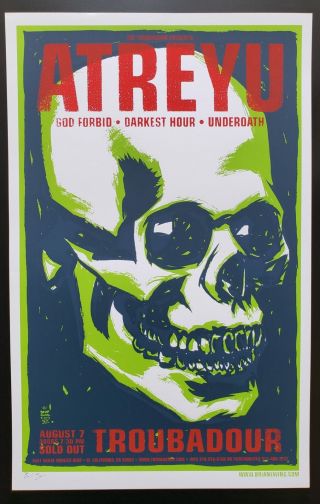Atreyu Concert Poster 2003 Brian Ewing Signed