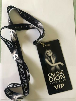 Mega Rare Celine Dion Live 2018 Vip Pass And Chain
