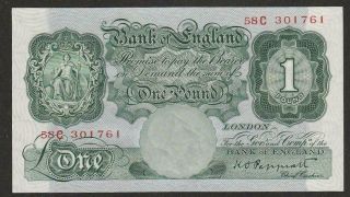1934/39 Great Britian 1 Pound Note Unc