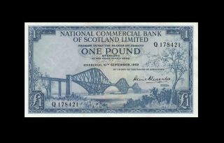 1959 National Bank Of Scotland 1 Pound " Q " ( (aunc))