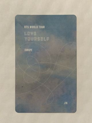 BTS Official Love Yourself Tour in Europe DVD Jin Photocard USA Seller 2