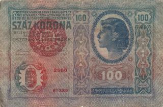 Hungary Austria Banknote 100 Kronen 1912