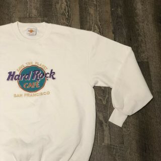 Vintage Hard Rock Cafe San Francisco Embroidered Crewneck Sweatshirt Usa Size L