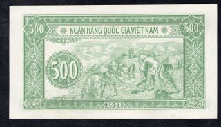 500 Dong From Vietnam 1951 Unc 2