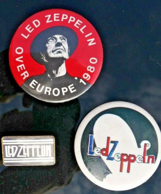 Led Zeppelin Vintage Rae Badges From 1979 Knebworth & 1980 Last Tour Europe