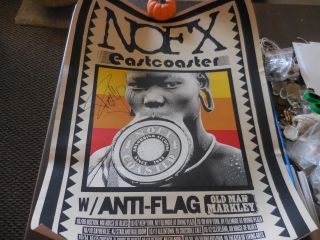 Nofx And Anti - Flag Tour Poster (autographed By Drummer Of Anti - Flag)