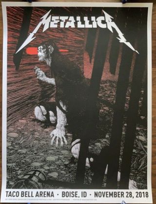 Metallica Boise Idaho 2018 Official Concert Poster Screen Print Frankenstein Ap