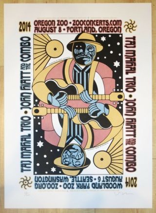 2014 Taj Mahal - Portland/seatlle Silkscreen Concert Poster S/n By Gary Houston
