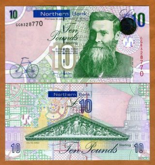 Ireland Northern Bank 10 Pounds,  2008,  P - 210,  Unc