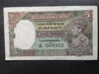 Reserve Bank Of India 5 Rupees King George Vi 069410
