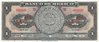 México 1 Peso 12.  5.  1948 P 38d Series Ai Specimen Uncirculated Banknote A