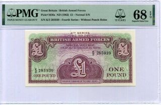 Great Britain 1 Pound Nd 1962 P M36 15th Gem Unc Pmg 68 Epq Top Pop