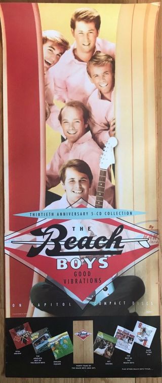 The Beach Boys Good Vibrations Orginal 1993 Promo Vintage Poster 15 X 36